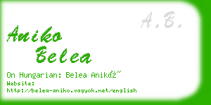 aniko belea business card